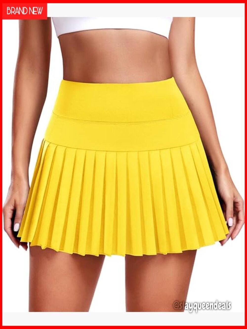 Pleated Tennis Skirt with Built-in Shorts and Pockets for Women